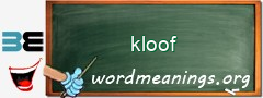 WordMeaning blackboard for kloof